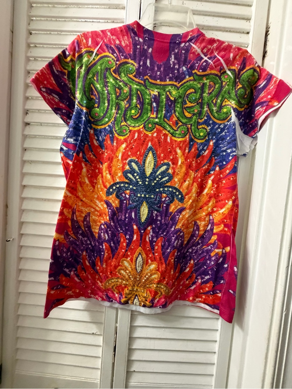Vibrant Multicolor Graphic Tee with Gem Accents.